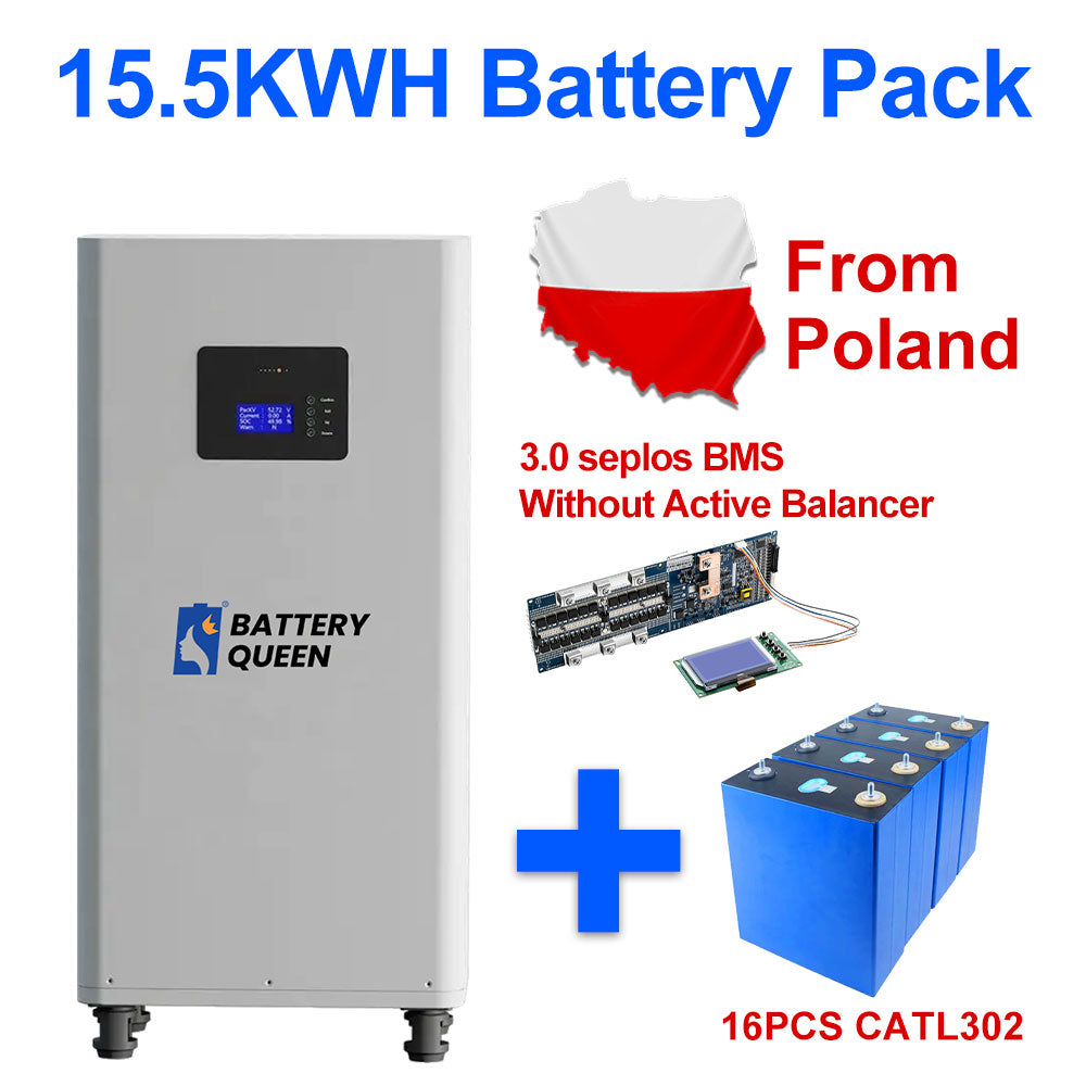 Poland Stock Catl302 Grade A+ Lifepo4 Battery 15.5KWH Seplos 3.0 Kits With 2A Active Balancer Tax Free