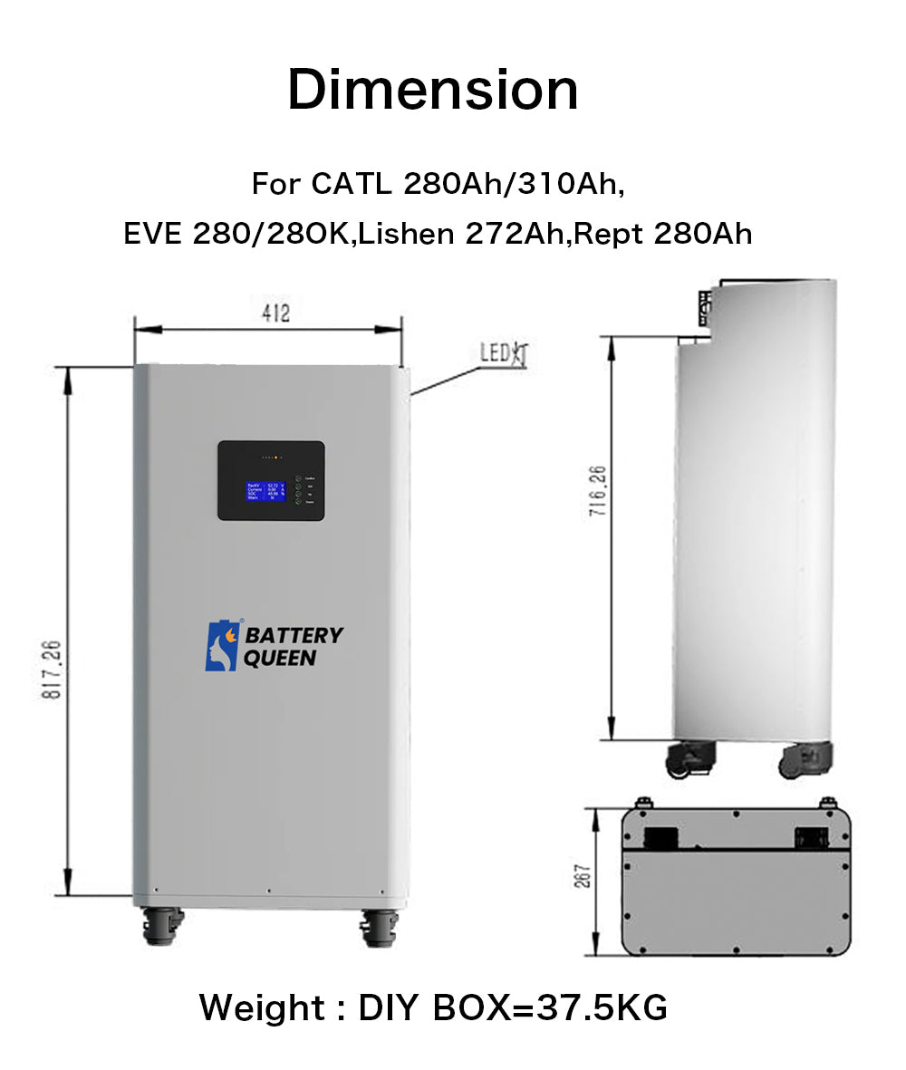 Poland Stock 3.0 Seplos Mason Lifepo4 Battery Kits 51.2V 280AH 310AH 320AH Case CAN RS485 Without Active Balancer
