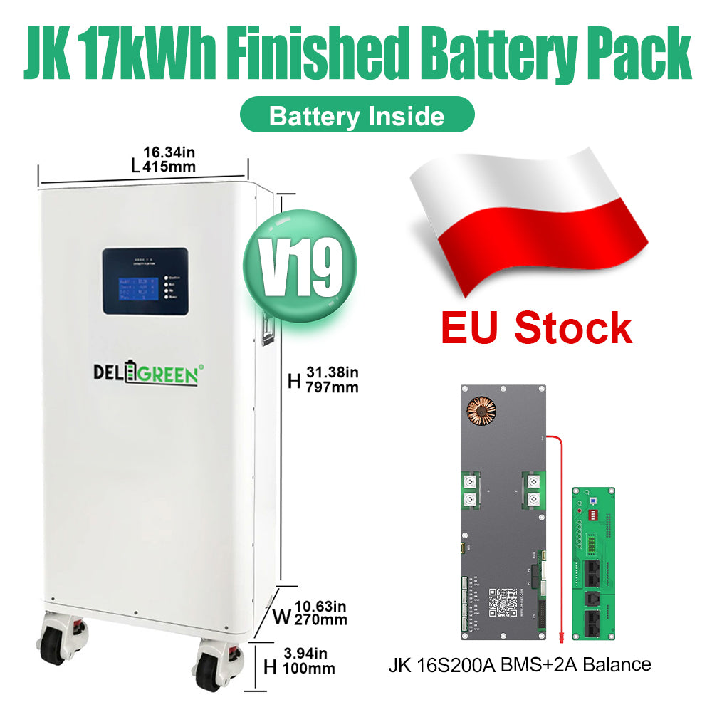EU Stock 16kWh Finished Lifepo4 Battery Pack Grade A CALB 314AH CAN RS485 Smart BMS 250A DC Breaker Extinguisher Tax Free Finished Pack