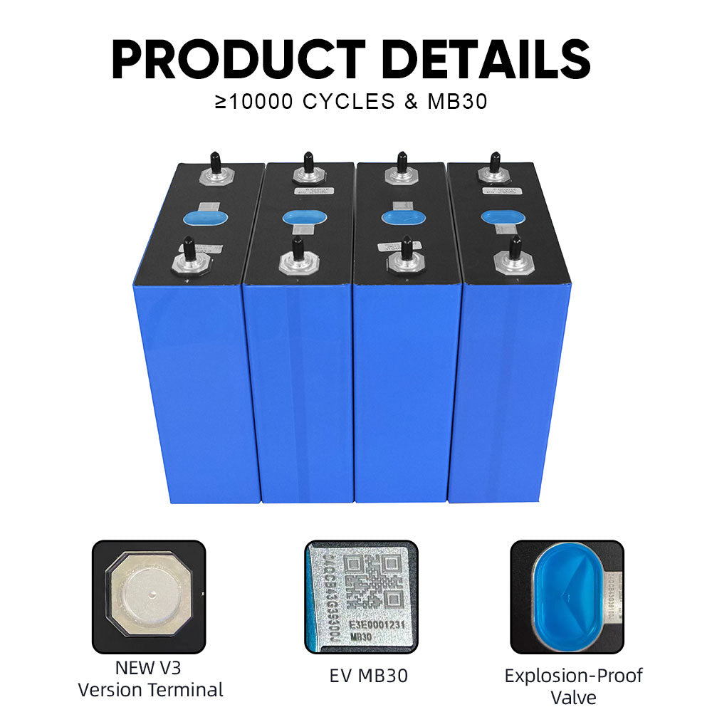 Grade A EVE306AH 1000 Cycles Lifepo4 Battery 12V 24V 48V Battery Pack Rechargeable Battery For Home solar Storage