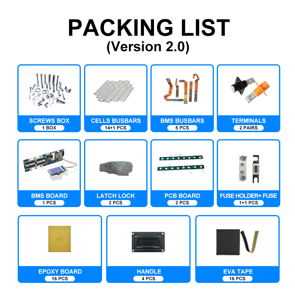 Poland In Stock Lifepo4 Battery 48V Stacked Battery Kits Case 280AH 310AH 320AH Seplos BMS Solar D eye G rowatt