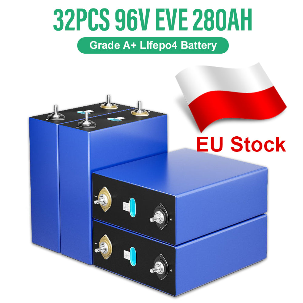 EU Stock Grade A+ EVE280K EV Class 10 Years Warranty 8000 Cycles 12V 24V 48V 96V Rechargeable Battery VAT Free