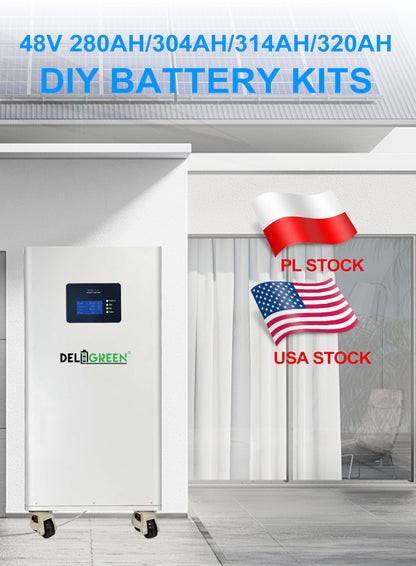 EU Stock Lifepo4 Battery DIY Kits JK V19 15kWh 16kWh 51.2V CATL280 Envision314 EVE314 DIY Rechargeable Home Solar
