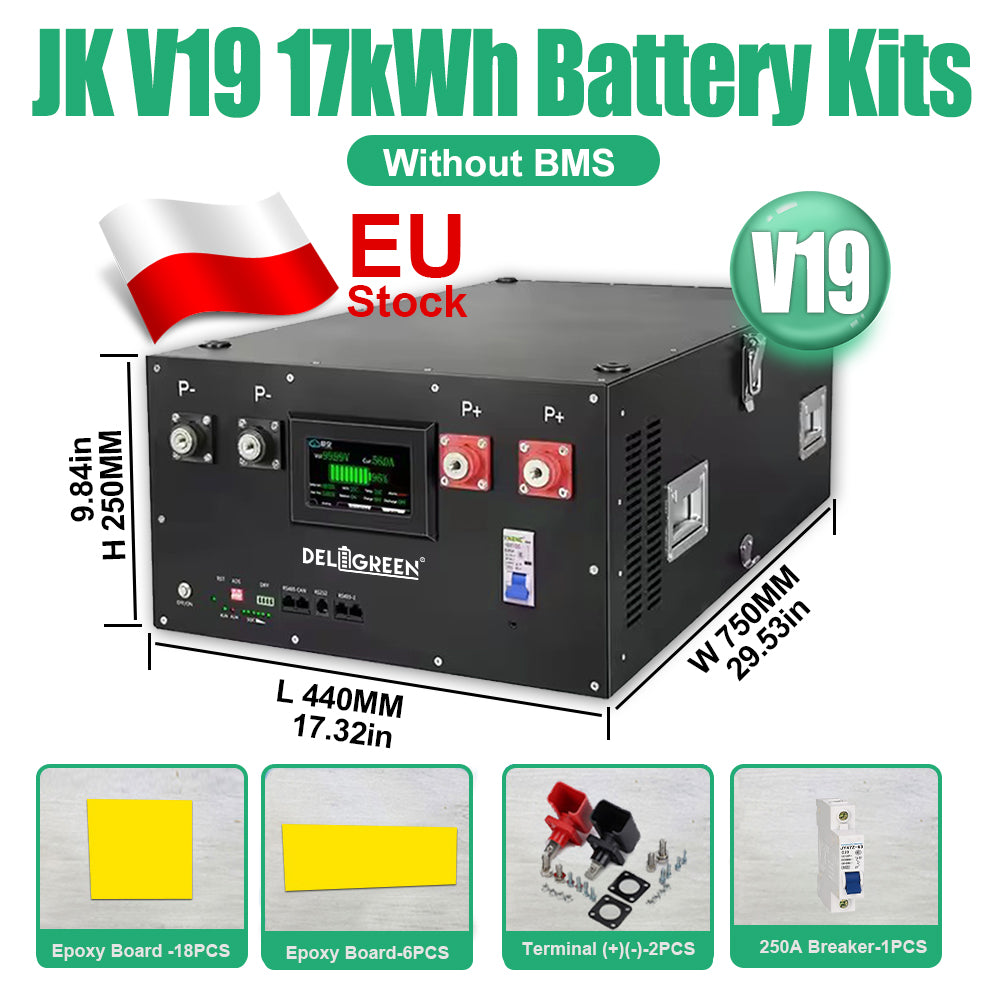 EU Lifepo4 Battery Grade A 16kWh CATL314 Lifepo4 Battery JK V19 Box CAN RS485 2A Active Balancer Kits Tax&Shipping Free