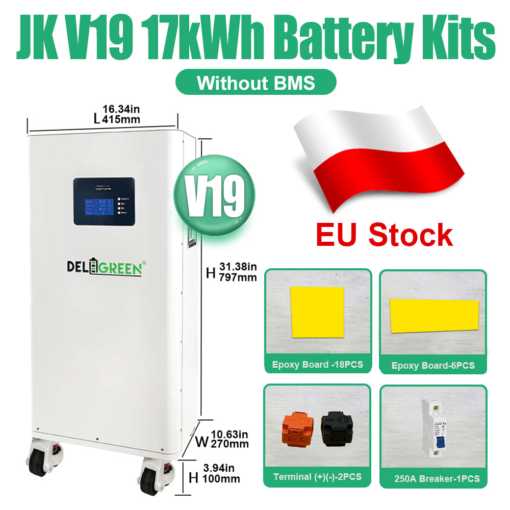 EU 15kWh Lifepo4 DIY Battery Pack CATL280 Grade A EV Class JK V19 Box Home Solar Storage 2A Active Balancer V19 BMS Full Kits Vat Free