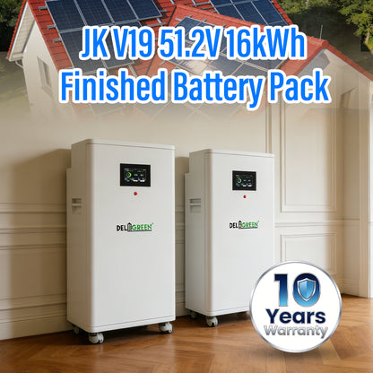 EU Lifepo4 Battery JK V19 51.2V 16kWh Finished Battery Pack GradeA EVE314 MB31 2A Active Balancer CAN RS485 Tax Shipping Free To EU