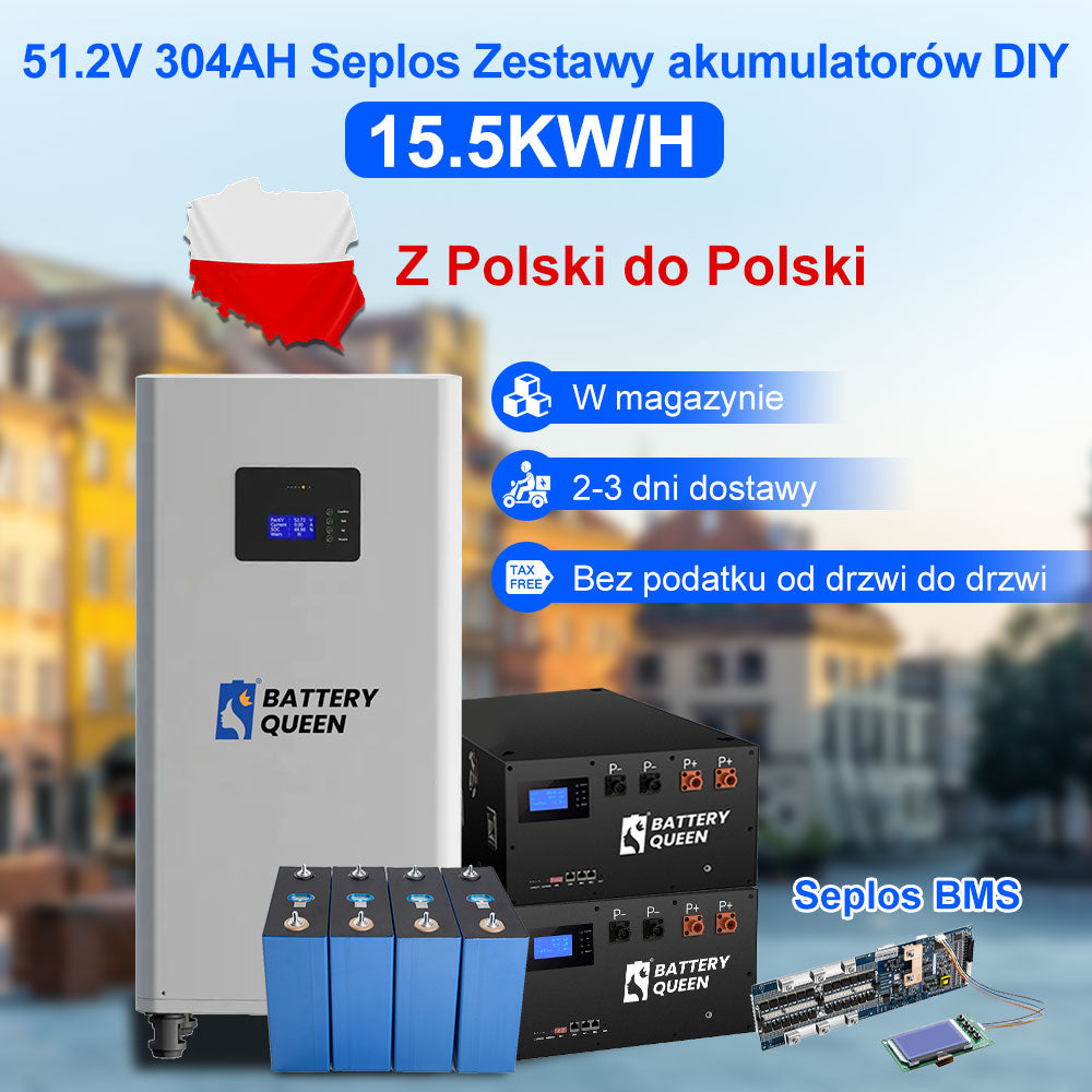 Poland Battery Pack 15.5KWH Lifepo4 Seplos Kits With 16pcs EVE304 Grade A+ Free Ship To EU