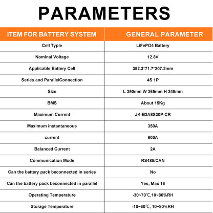 New 12V 628Ah DIY Battery Kit MB56 EVE628AH Rechargeable Cells 4S300A Smart BMS Golfcart Camping Van Solar Storage Battery