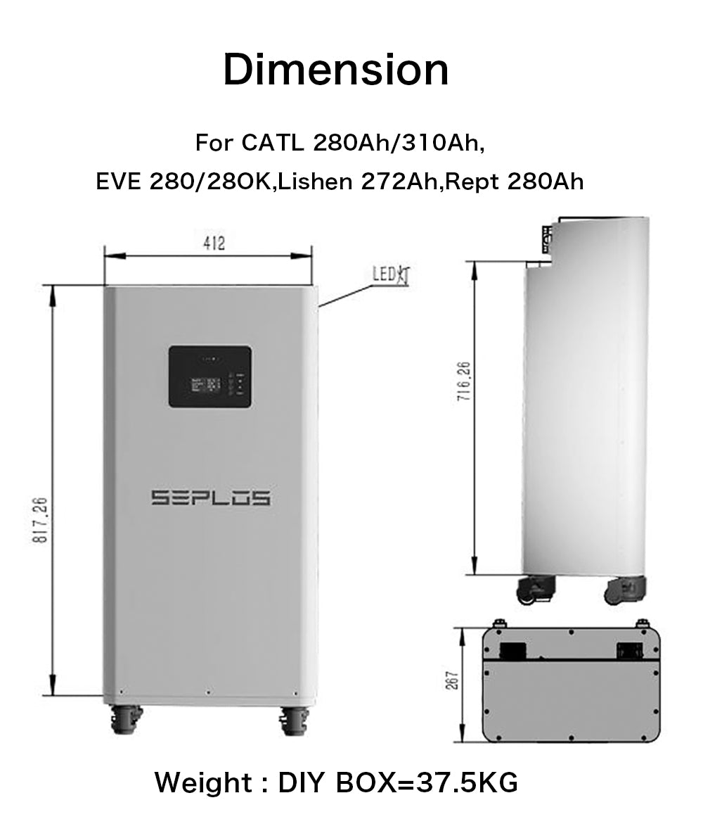 Poland Stock 16KWH Seplos 3.0 Kits 16S200A Smart BMS With 2A Active Balancer EVE314AH Grade A+ MB31 Lifepo4 Battery Tax Free To EU