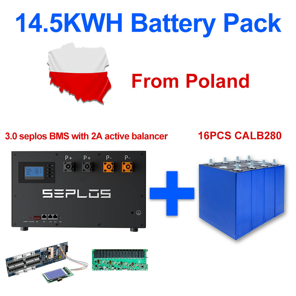 Poland Stock CALB280 9000 Cycles Grade A+ Seplos 3.0 BMS Kits With 2A Active Balancer Free Shipping To EU