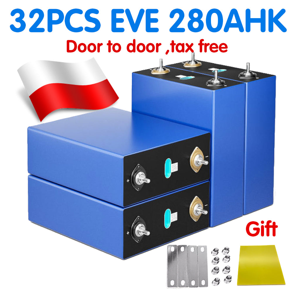 EVE280K Lifepo4 Grade A+ Battery Stock in Poland Free Shipping To EU Power Bank For Solar