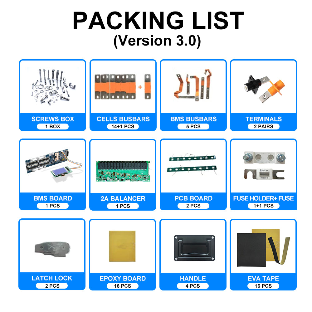 Poland Stock Seplos Version 3.0 Battery Kits 51.2V 48V 280AH 310AH 320AH 15KWH Battery Kits 2A Active Balancer Home Solar