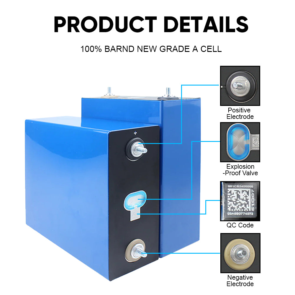 EU Stock CATL314AH Lifepo4 Battery 12V 24V 48V 96V Grade A+ 10 Years Warranty EV Class VAT Free