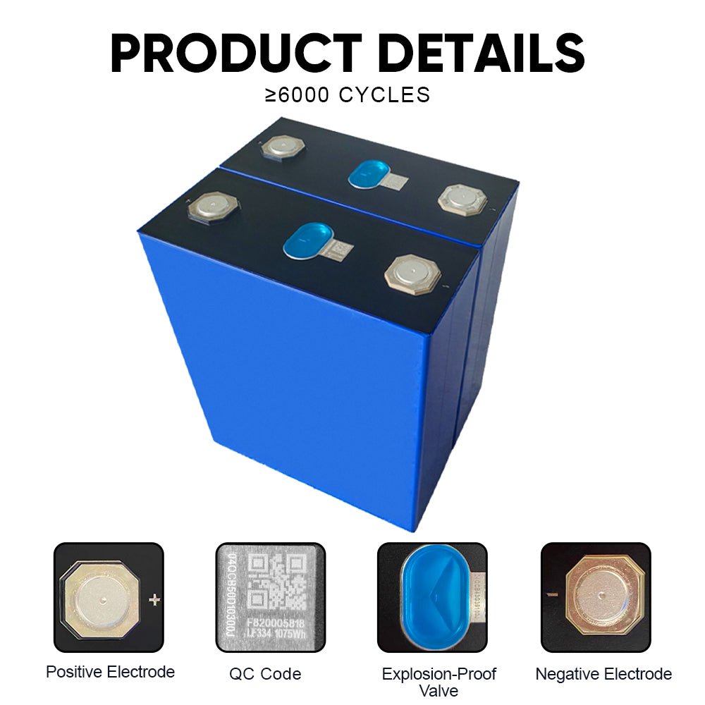 EU Lifepo4 Battery 17kWh DIY Pack EVE334 Grade A Seplos 3.0 Kits 2A Active Balancer CAN RS485 16 Parallel VAT Ship Free