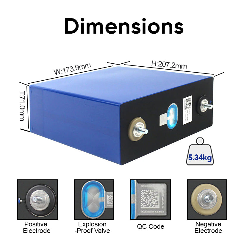 EU Stock CATL280 Grade A Lifepo4 Battery 12V 24V 48V 96V Rechargeable Battery DIY Home Solar Storage VAT Free