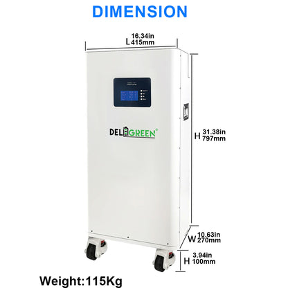 EU Stock Lifepo4 51.2V 314AH Battery 16kWh Assembled Battery Pack Heating Pad 3A Active Balancer Fire Extinguisher Tax Free