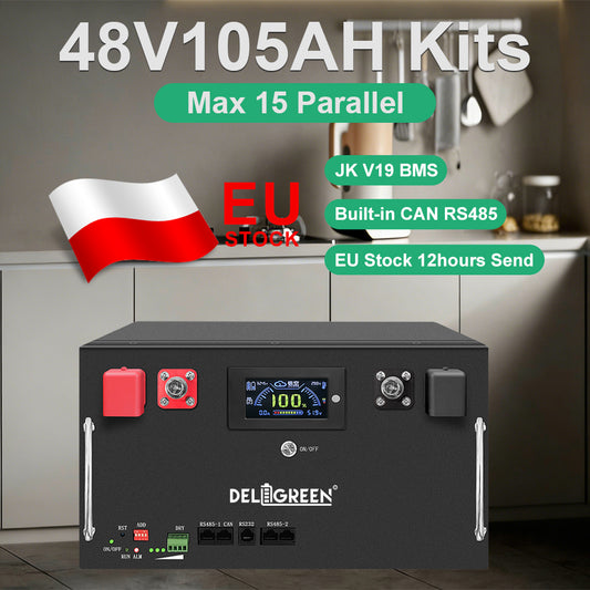EU Stock Box 48V105AH Lifepo4 Battery Kits EVE105 Grade A+ 4kWh JK 16S100A BMS CAN RS485 VAT Free