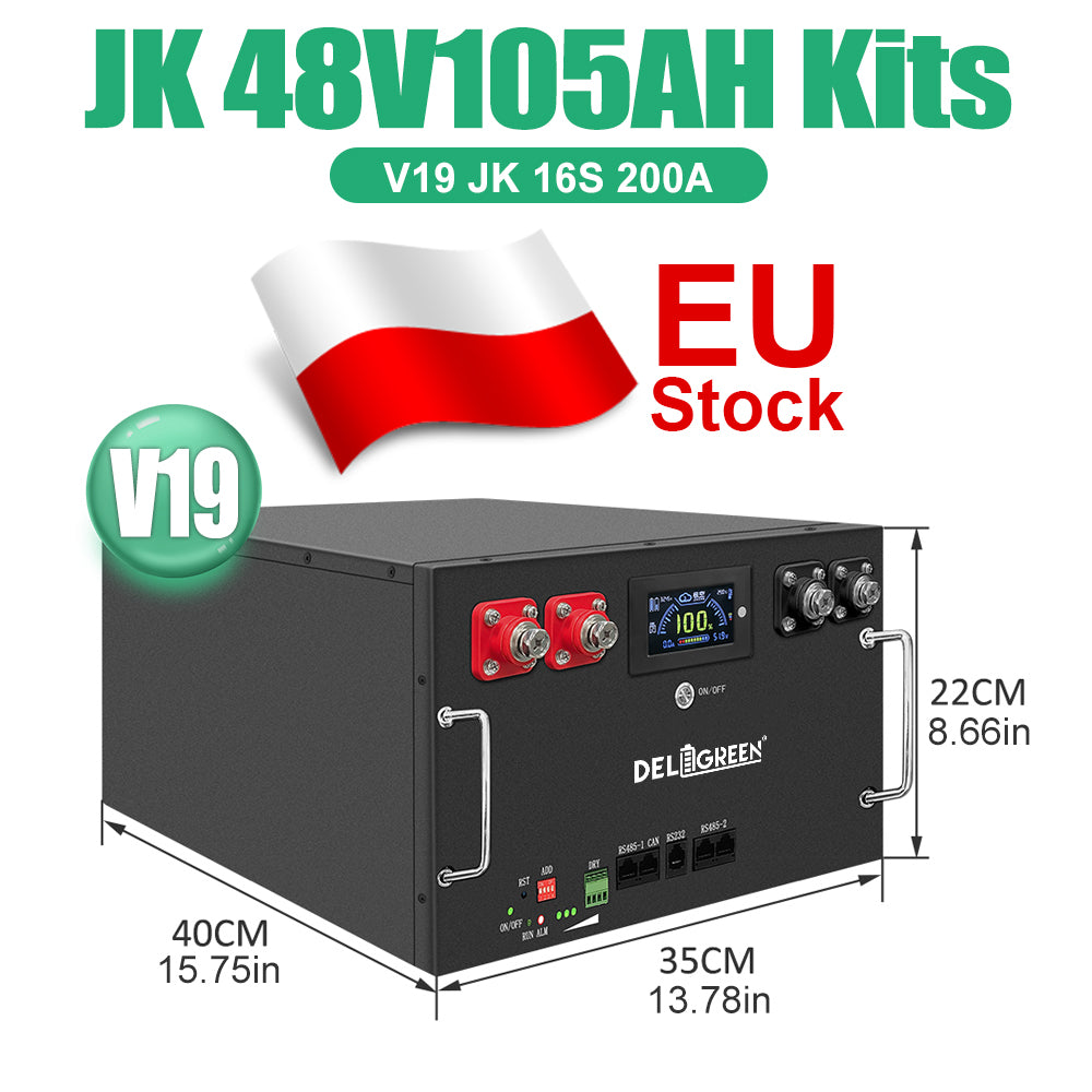 EU Stock Box 48V105AH Lifepo4 Battery Kits EVE105 Grade A+ 4kWh JK 16S100A BMS CAN RS485 VAT Free