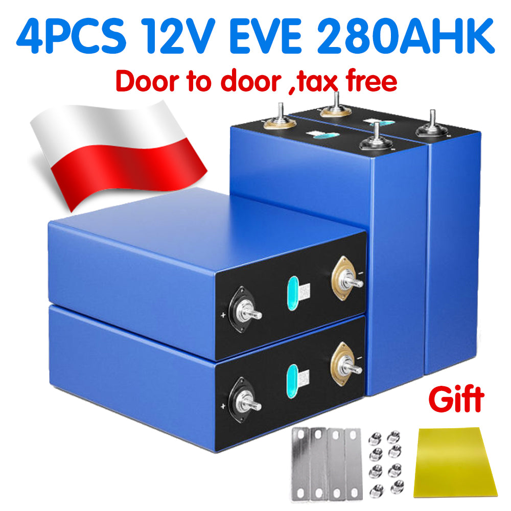 EVE280K Lifepo4 Grade A+ Battery Stock in Poland Free Shipping To EU Power Bank For Solar