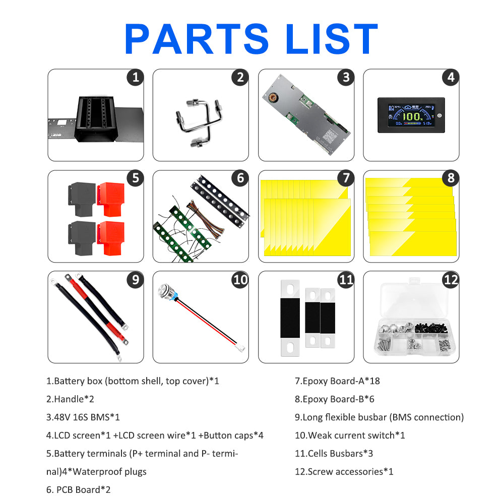 EU Stock Box 48V105AH Lifepo4 Battery Kits EVE105 Grade A+ 4kWh JK 16S100A BMS CAN RS485 VAT Free