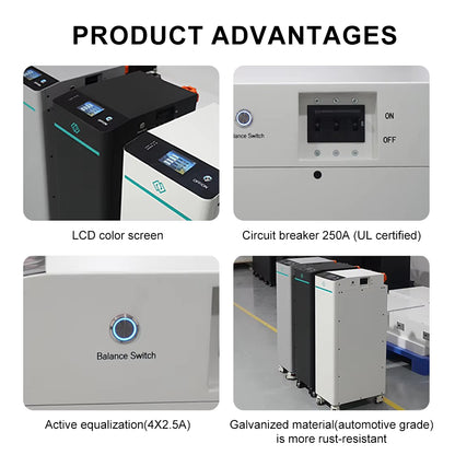 EU 15kWh Lifepo4 Battery 48V EVE280 8000 Cycles Seplos V4 Kits RS485 CAN 10A Active Balancer Tax Free