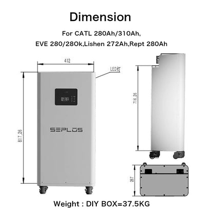 Poland 15KWH Lifepo4 Battery Pack 3.0 Seplos Kits 2A Active Balancer 16PCS EVE280K Grade A+ Free Ship To EU