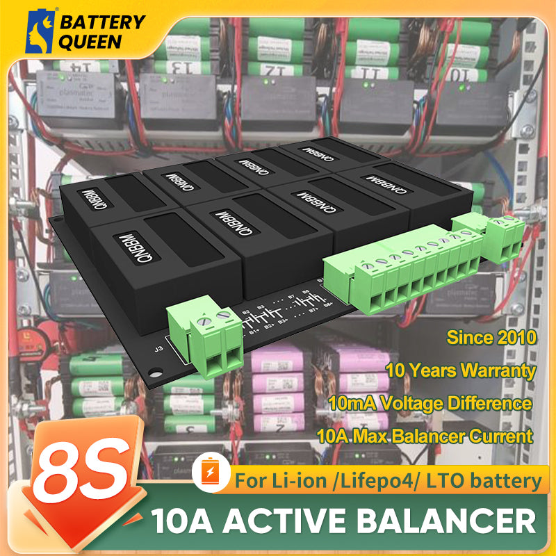 4S 6S 8S Active Balancer Lifepo4 3.2V  LTO 2.2V LI-ion 5.6VBattery Max 10A Balance Current Consistency 6A Balance Current Below 10mV Voltage Difference With Led