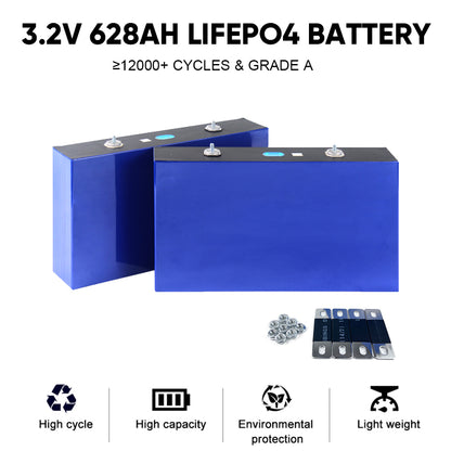 EU Stock Grade A+ EVE628AH Lifepo4 Battery 12V 24V 48V 96V 8kWh 16kWh 32kWh 64kWh DIY Rechargeable Battery Pack