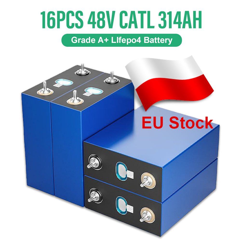 EU Stock CATL314AH Lifepo4 Battery 12V 24V 48V 96V Grade A+ 10 Years Warranty EV Class VAT Free