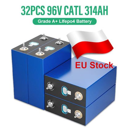EU Stock CATL314AH Lifepo4 Battery 12V 24V 48V 96V Grade A+ 10 Years Warranty EV Class VAT Free