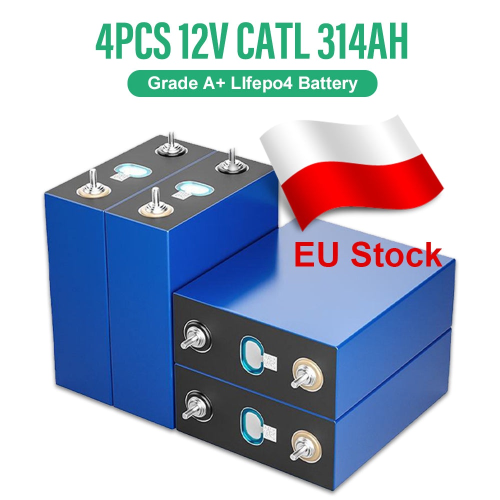 EU Stock CATL314AH Lifepo4 Battery 12V 24V 48V 96V Grade A+ 10 Years Warranty EV Class VAT Free