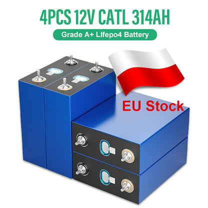 EU Stock CATL314AH Lifepo4 Battery 12V 24V 48V 96V Grade A+ 10 Years Warranty EV Class VAT Free