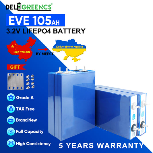 Ukraine Tax Free EVE105AH Grade A+ Lifepo4 Battery 12V 24V 48V 96V Home Solar Ship Free By Meest