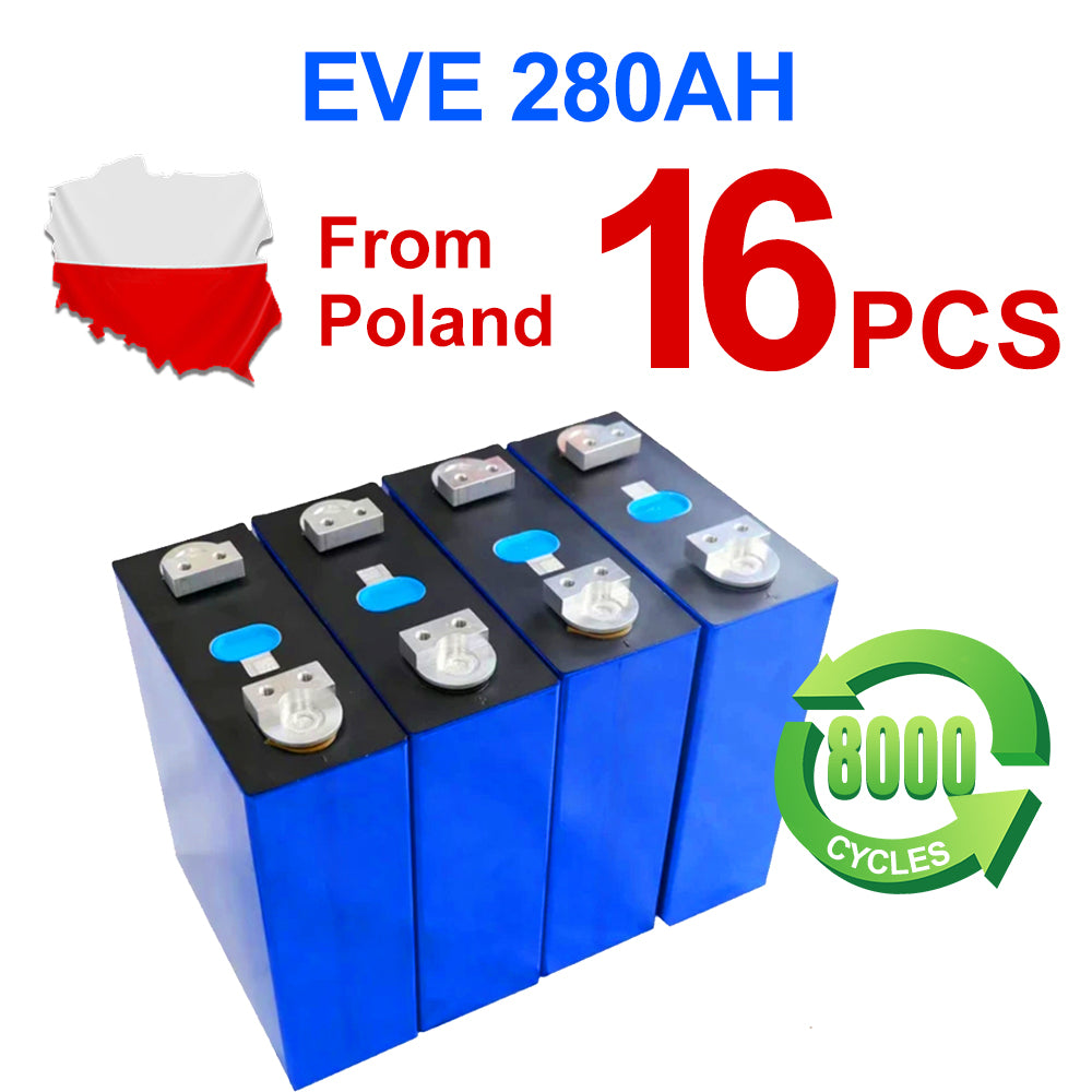 Poland Stock Lifepo4 Battery EVE280K 4 Hole Stud Battery 12V 24V 48V 96V Grade A+ Free Shipping Home Solar