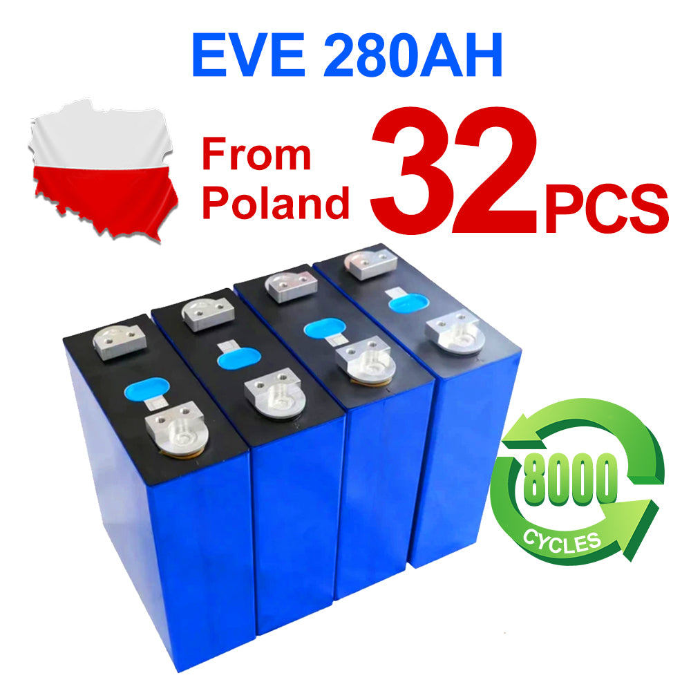 Poland Stock Lifepo4 Battery EVE280K 4 Hole Stud Battery 12V 24V 48V 96V Grade A+ Free Shipping Home Solar