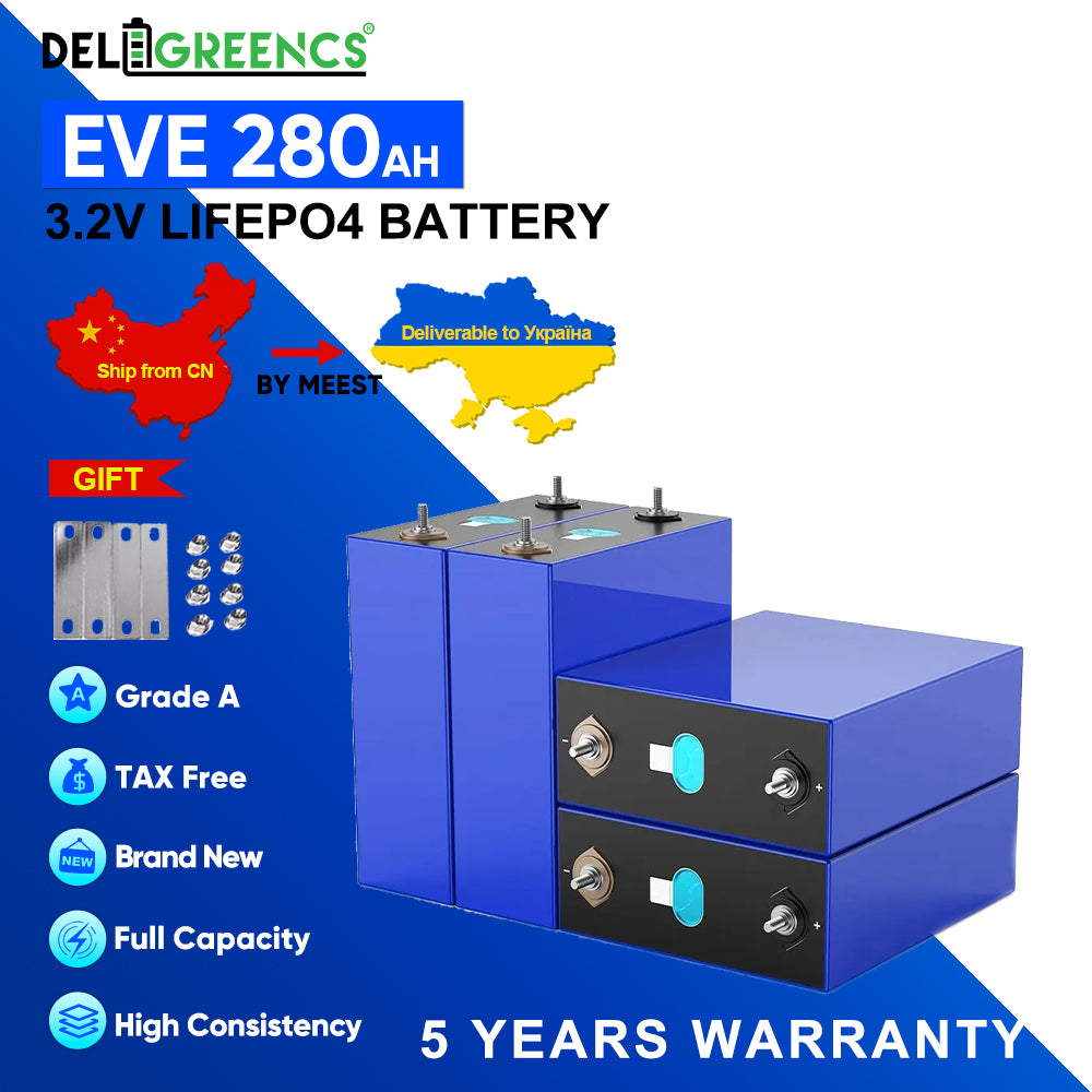 Ukraine Tax Free EVE280K 12V 24V 48V 96V Grade A Lifepo4 Battery Home Solar Free Shipping