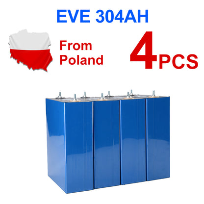 Poland Stock EVE304 Lifepo4 Battery 12V 24V 48V Free Shipping To EU Rechargeable Battery For Home Solar