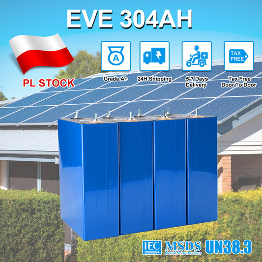 Poland Stock EVE304 Lifepo4 Battery 12V 24V 48V Free Shipping To EU Rechargeable Battery For Home Solar