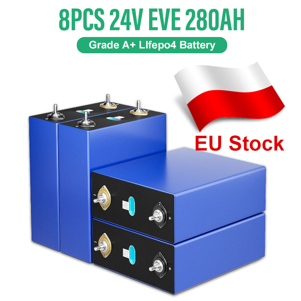 EU Stock Grade A+ EVE280K EV Class 10 Years Warranty 8000 Cycles 12V 24V 48V 96V Rechargeable Battery VAT Free