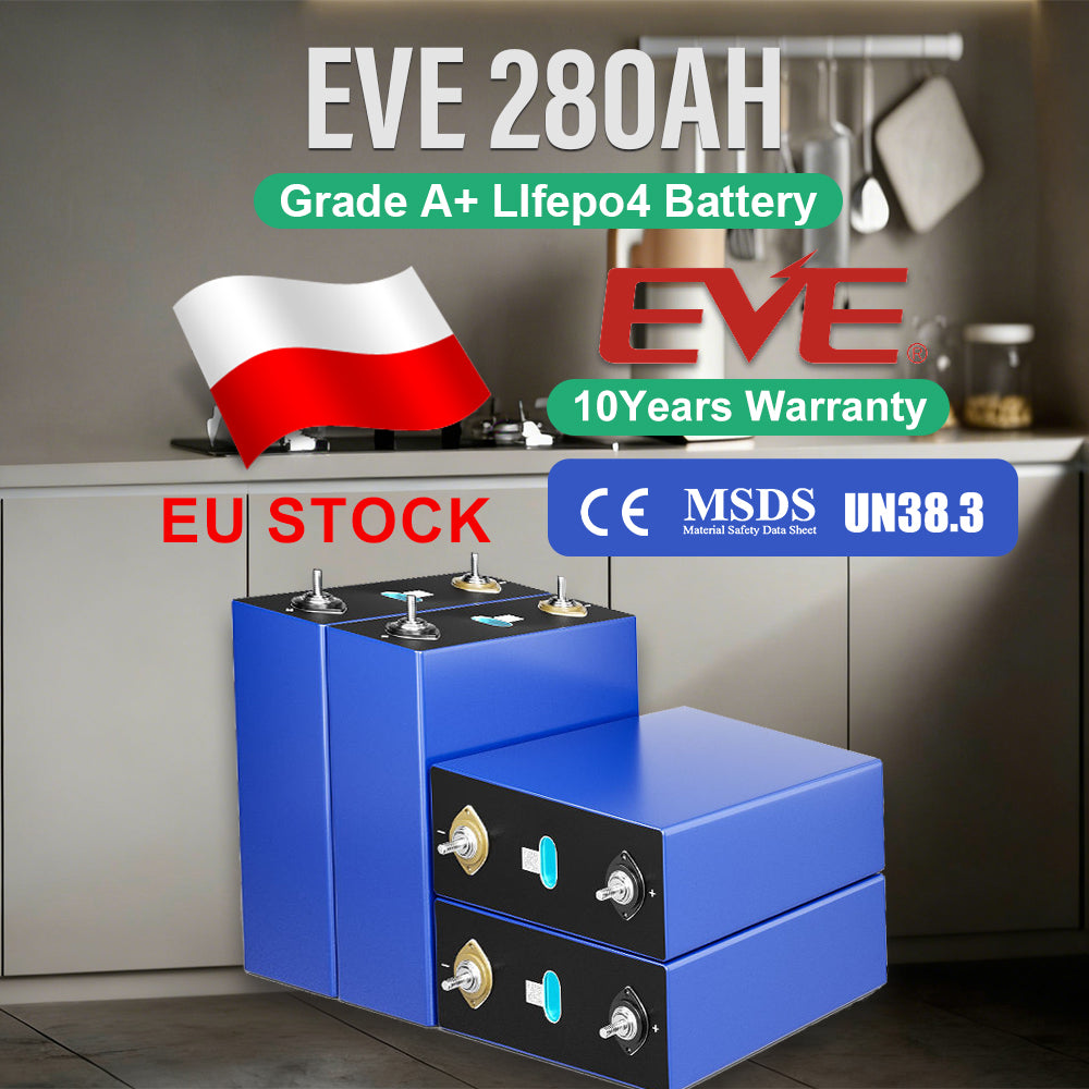 EU Stock Grade A+ EVE280K EV Class 10 Years Warranty 8000 Cycles 12V 24V 48V 96V Rechargeable Battery VAT Free