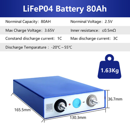 Lifepo4 Battery Pack EVE80AH Grade A+ In Stock 12V 24V 48V Rechargeable Battery Pack For Solar Free Shipping