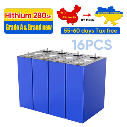 Ukraine Hithium 280AH Tax Free 12V 24V 48V 96V Lifepo4 Battery Power Band Free Shipping