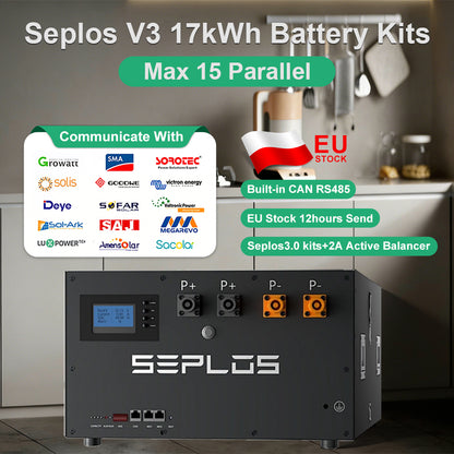 EU STOCK Seplos 3.0 Kits 2A Active Balancer 51.2V 280AH 320AH Lifepo4 Battery Pack Tax Free 15 Parallel
