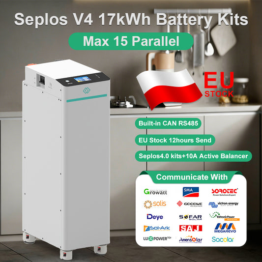EU Stock Seplos 4.0 Kits 48V 280AH 320AH Lifepo4 Battery Box 1P16S 15kWh 17kWh 10A Active Balancer CAN RS485 Smart Touch Screen